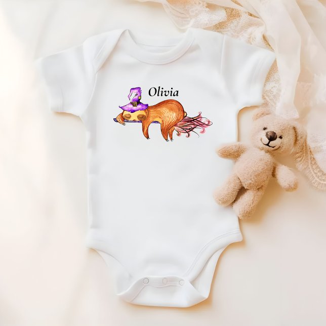 Funny Flying Sloth Hexe Baby Bodysuit Strampler (Von Creator hochgeladen)