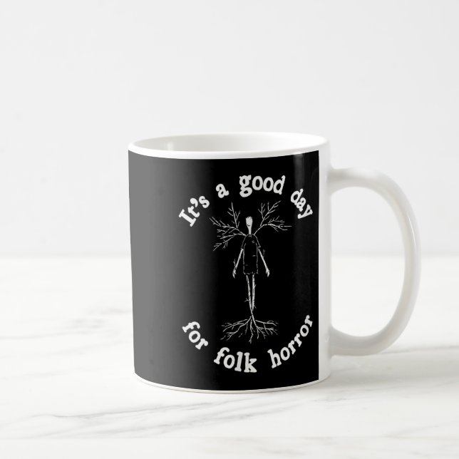 Funny Folk Horror Sprichwort Alte Heide Symbol Cre Kaffeetasse (Rechts)