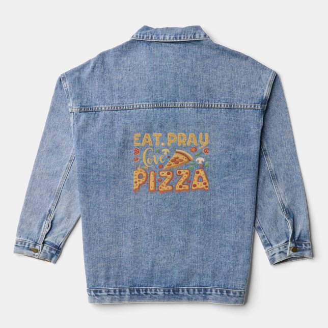 Funny Food Denim Jacket - Pizza Jeansjacke (Rückseite)