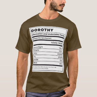 Funny Food Label Female Zutaten DOROTHIE T-Shirt