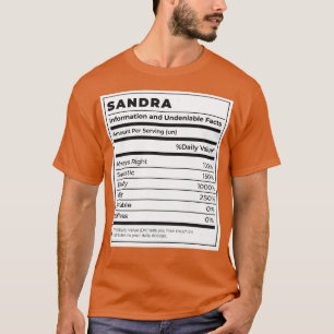 Funny Food Label Weibliche Zutaten SANDRA T-Shirt