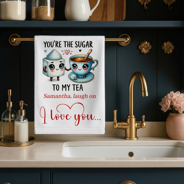 Funny Food Love Gift Kitchen Towel Personalized Geschirrtuch (Funny Food Love Gift Kitchen Towel Personalized)