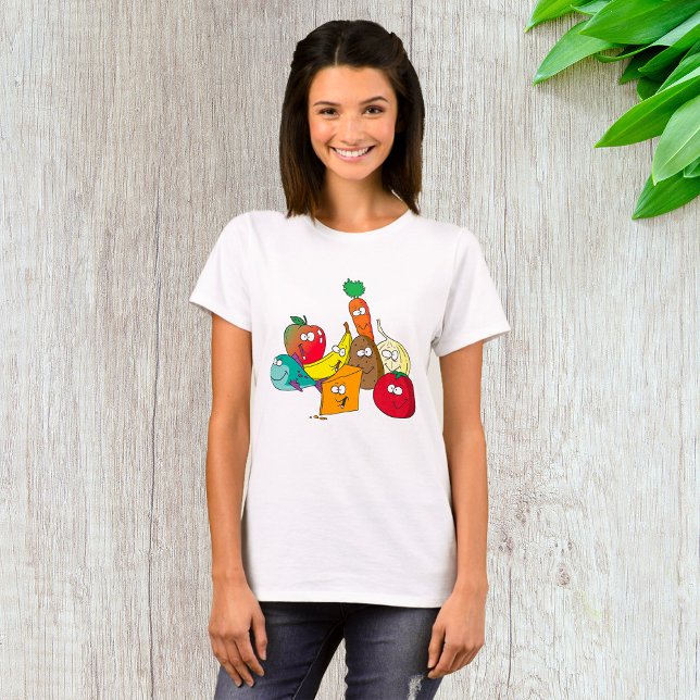 Funny Food mit Gesichtern T-Shirt (Von Creator hochgeladen)