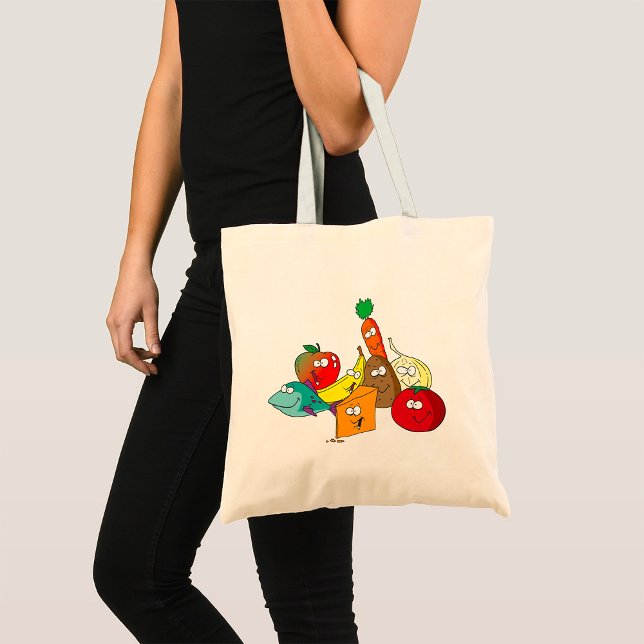 Funny Food mit Gesichtern Tragetasche (Von Creator hochgeladen)