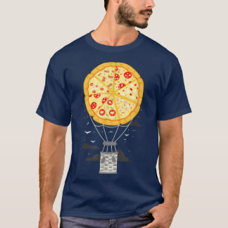 Funny Food Pizza Hot Air Ballon T - Shirt