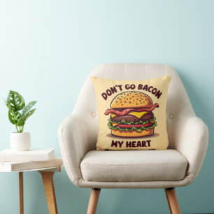 Funny Food Pub Bacon Lover Cheeseburger Design Kissen