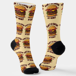 Funny Food Pub Bacon Lover Cheeseburger Design Socken