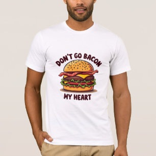 Funny Food Pub Bacon Lover Cheeseburger Design T-Shirt