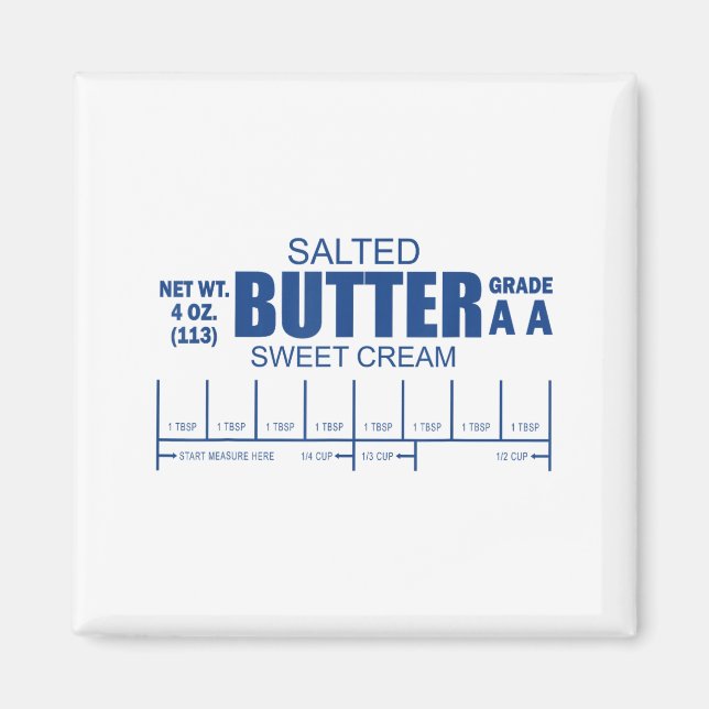 Funny Foodie Baker Baking Salted Butter  Magnet (Vorne)