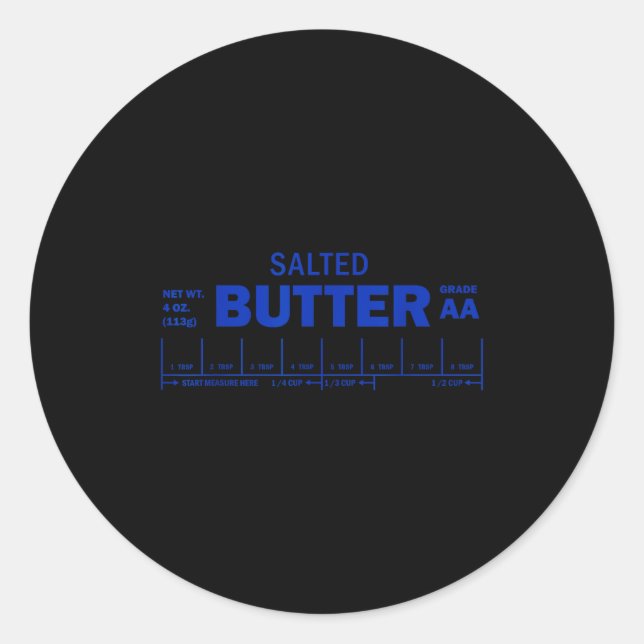 Funny Foodie Baker Baking Salted Butter  Runder Aufkleber (Vorderseite)