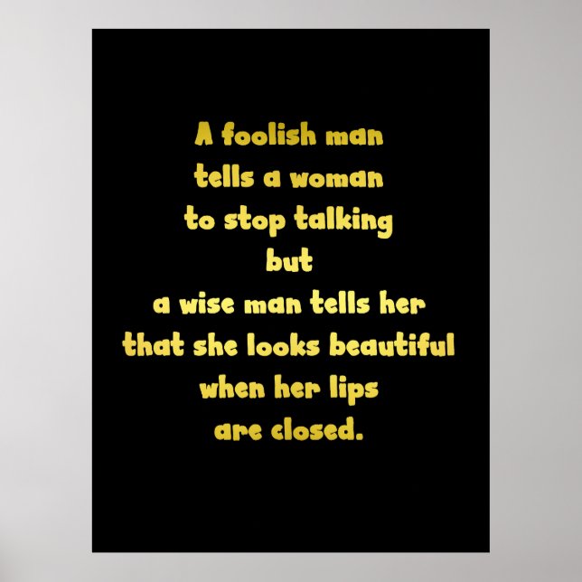 Funny Foolish und Wise Man Joke Poster (Vorne)