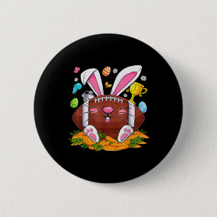 Funny Football & amp; Bunny Face Eggs Happy Oaster Button