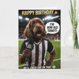 Funny Football Birthday Card Dog VAR Joke Karte