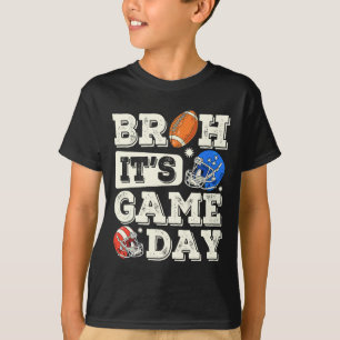 Funny Football Boy Teens Bruh its Game Day America T-Shirt