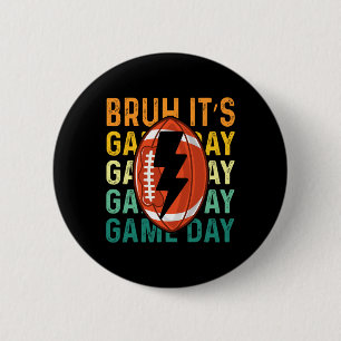 Funny Football Boys Kinder Bruh Es ist Game Day Fo Button