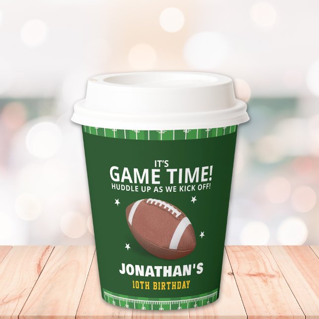 Funny Football Field Birthday boy Pappbecher (Von Creator hochgeladen)