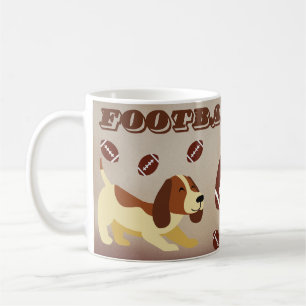 Funny Football Fußball Brown Dog Sports Hund Mama Kaffeetasse