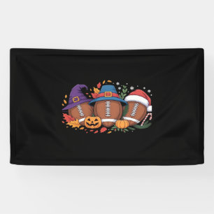 Funny Football Halloween Erntedank Xmas Spooky Banner