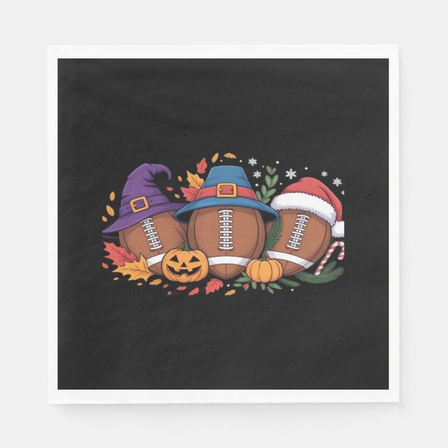 Funny Football Halloween Erntedank Xmas Spooky Serviette (Vorderseite)