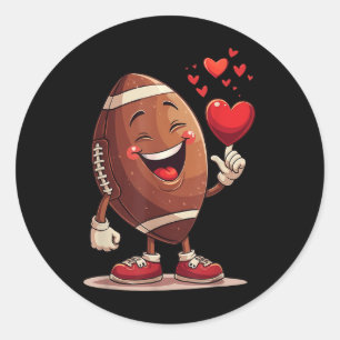 Funny Football Holding Herz Valentinstag Design Runder Aufkleber