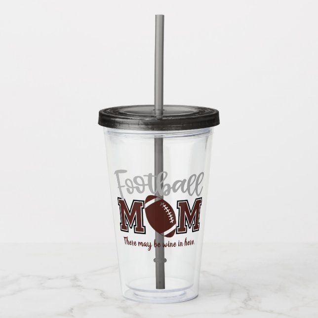 Funny Football Mama Acrylic Tumbler Acryltrinkbecher (Vorderseite)