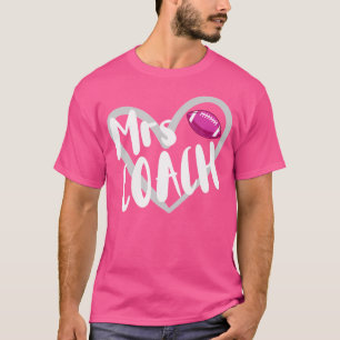 Funny Football Mrs. Coach Ehefrau Herz T-Shirt