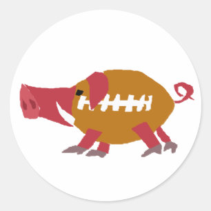 Funny Football Pig Schweinskin Runder Aufkleber