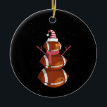 Funny Football Rugby Snowman Weihnachten Neues Jah Keramik Ornament<br><div class="desc">Weihnachten, santa, winter, witzig, klaus, rugby, gift, sport, familie, fußball</div>