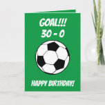 Funny Football Soccer Green Son 30th Birthday Karte<br><div class="desc">Funny Football Soccer Green Son 30th Birthday, einzigartige made for anyone looking for something special for their son on his birthday. The design feys funny graphic in the front with customizable text that you can personalize, so, don't hesitate to customize it in order to make your birthday einladung. If you...</div>