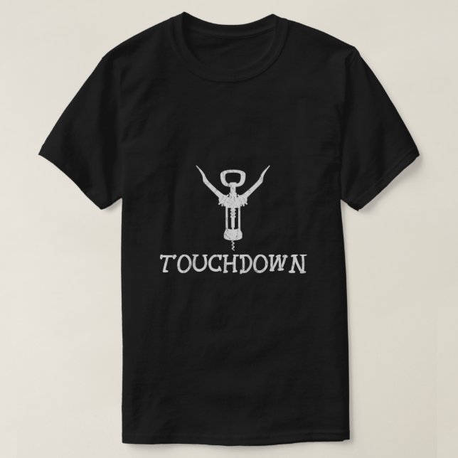 Funny Football Touchdown Wine Bottle Opener Raglan T-Shirt (Design vorne)