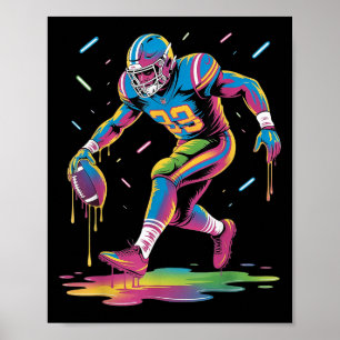 Funny Football Tropfen Boy Kid Jugend Gefärbte Kra Poster