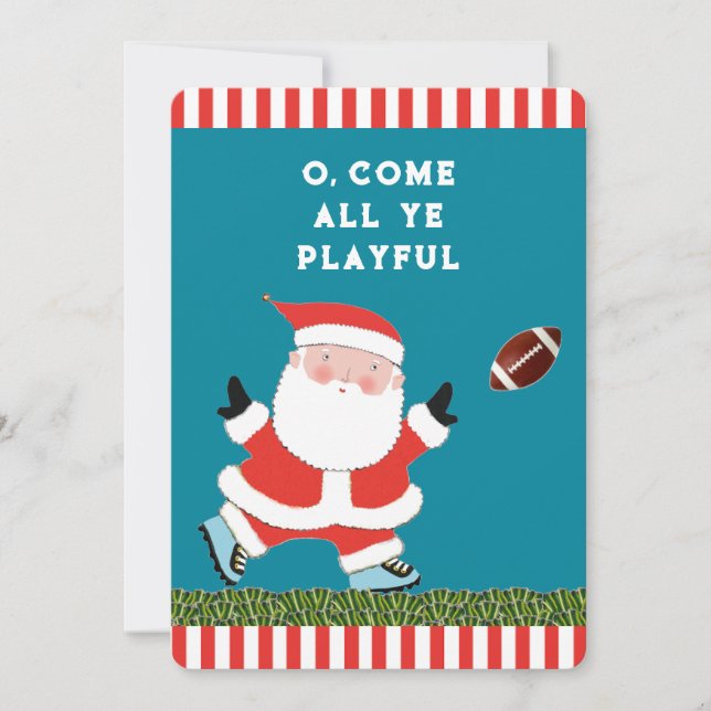 Funny Football Weihnachtskarten Feiertagskarte (Vorderseite)
