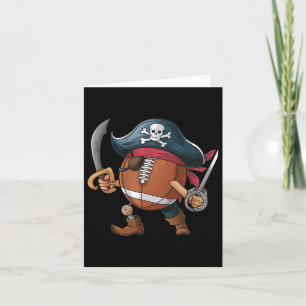 Funny Footbyll Pirate Halloween Mens Womens Kids F Karte