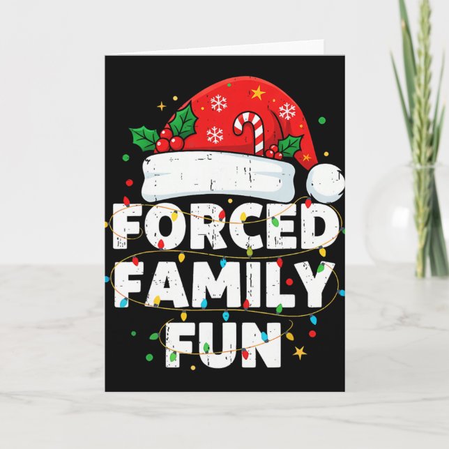 Funny Forced Family Christmas Shirt Funny Xmas Men Karte (Vorderseite)