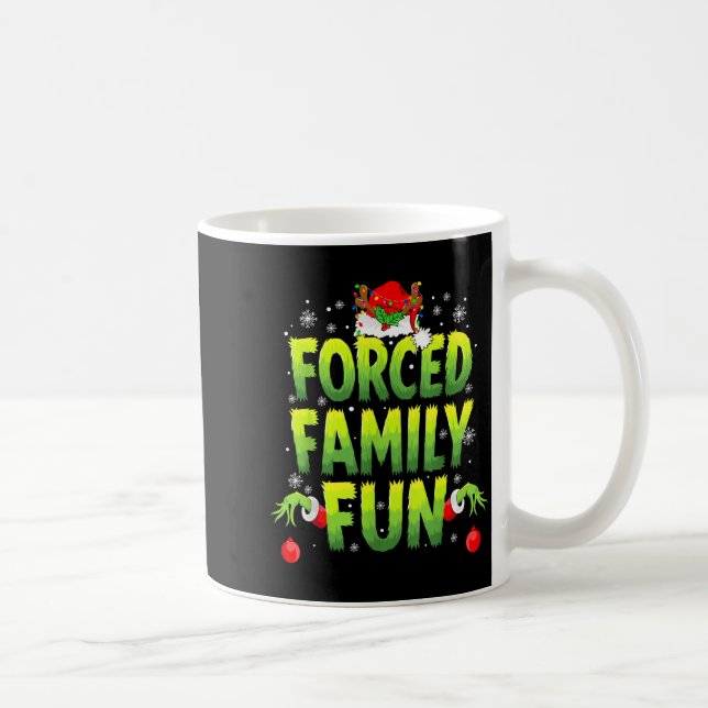 Funny Forced Family Fun Christmas Holiday Men Kids Kaffeetasse (Rechts)