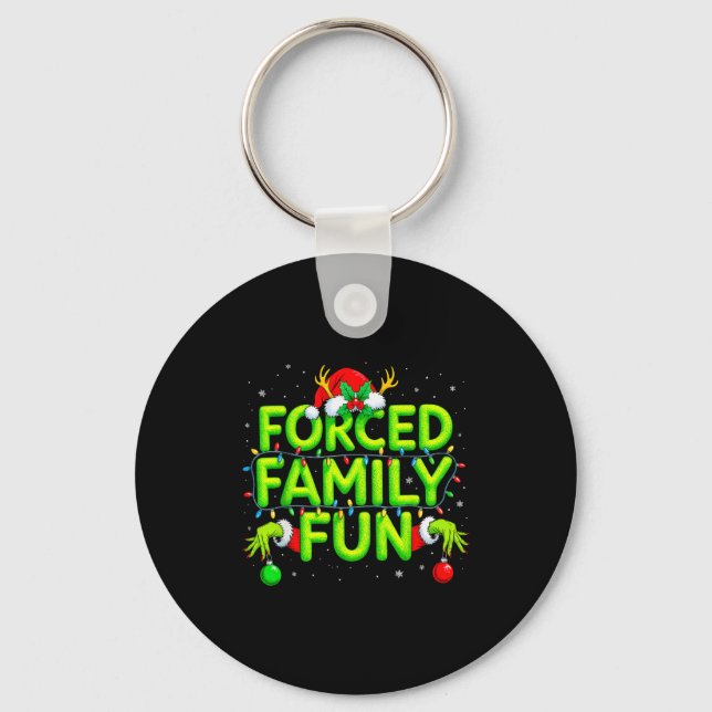 Funny Forced Family Fun Christmas Holiday Shirt Me Schlüsselanhänger (Vorderseite)