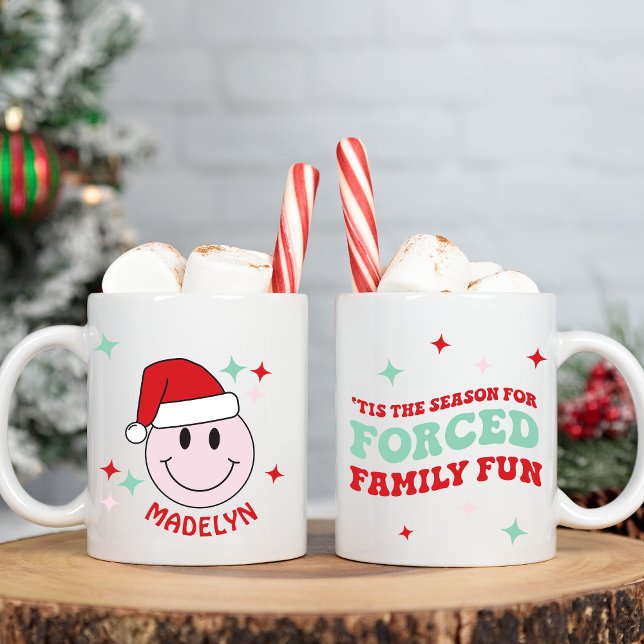 Funny Forced Family Funny Happy Face Personalisier Kaffeetasse (Von Creator hochgeladen)