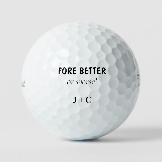 Funny FORE Better or Worse Couple Titleist Golfball (Vorderseite)