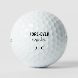 Funny FORE-EVER Initials Couple Titleist Golfball