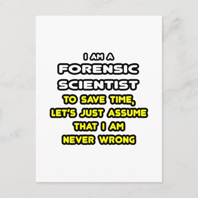 Funny Forensic Scientists T - Shirt Postkarte (Vorderseite)