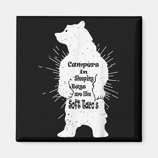 Funny Forest Bear Camping Wanderangebot Magnet (Vorne)