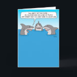 Funny Forgetful Shark Birthday Karte<br><div class="desc">This funny birthday card feature a shark who getting older and forgetting what to chomp when encountering a group of swimmers. Thanks for choosing this original design by © Chuck Ingwersen and supporting me - an independent artist! I post cartoons every day on Instagram: https://www.instagram.com/captainscratchy</div>