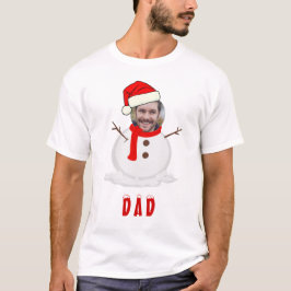 Funny Foto Face Snowman Weihnachten T-Shirt