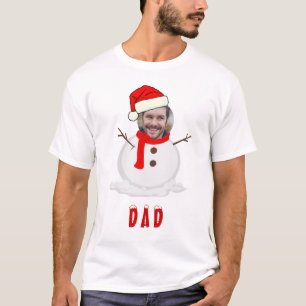 Funny Foto Face Snowman Weihnachten T-Shirt