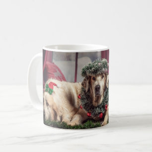 Funny Foto Hunde in Christmas Antlers and Headwear Kaffeetasse