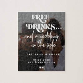 Funny Foto Moderne Hochzeit retten das Datum Puzzle