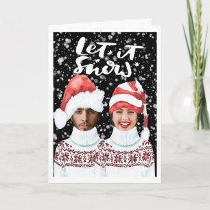 Funny Foto Personalisiert Weihnachten Let It Snow Karte
