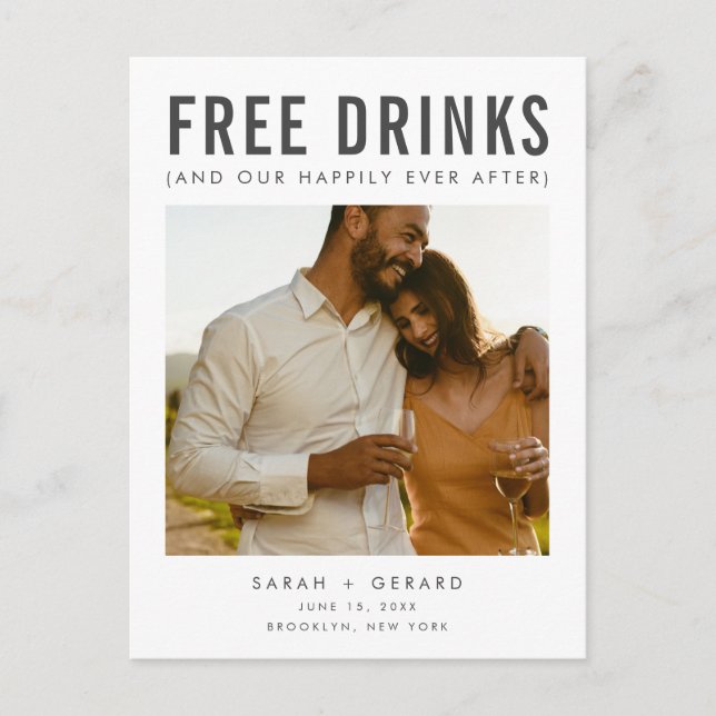 Funny Foto QR Code Hochzeit speichern Sie das Datu Ankündigungspostkarte (Vorderseite)