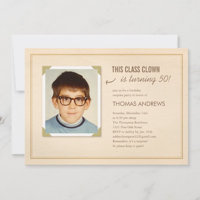 Funny Foto Überraschung Geburtstagsparty Einladung (Vorderseite)