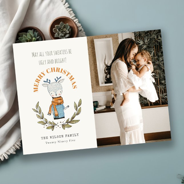 Funny Foto Ugly Sweater Leafy Rentier Weihnachten (Von Creator hochgeladen)